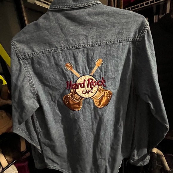 HARD ROCK CAFE LONG SLEEVE VINTAGE DENIM SHIRT - Picture 5 of 5